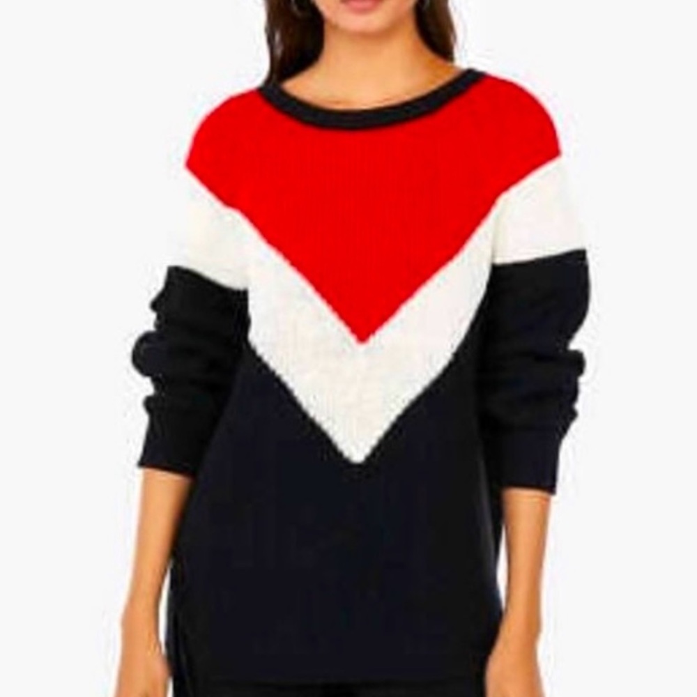 Express Chevron Crew Neck Oversized Sweater